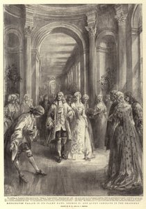 Kensington Palace in its Palmy Days, George II and Queen Caroline in the Orangery by Henry William Brewer